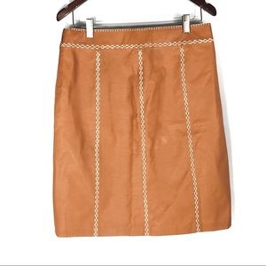 🌻 Gap | Boho Tribal Stitching Leather Skirt